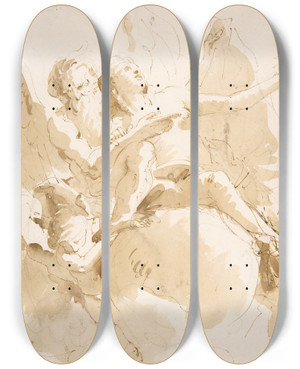 Triptych art skateboard deck of Giovanni Battista Tiepolo Time And Truth_3 by Giovanni Battista Tiepolo (1696-1770) Triptych art skateboard deck of Giovanni Battista Tiepolo Time And Truth_3 by Giovanni Battista Tiepolo (1696-1770)
