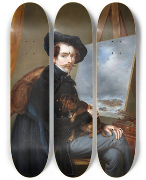 Triptych art skateboard deck of Louis Meijer Selfportrait by Louis Meijer (1809-1866) Triptych art skateboard deck of Louis Meijer Selfportrait by Louis Meijer (1809-1866)