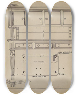 Triptych art skateboard deck of Frank Wenger Desk_3 by Frank Wenger (20-)