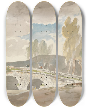 Triptych art skateboard deck of Carlo Labruzzi Tufara by Carlo Labruzzi (1748-1817)