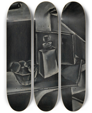 Triptych art skateboard deck of Zdenek Rykr Stillife by Zdenek Rykr