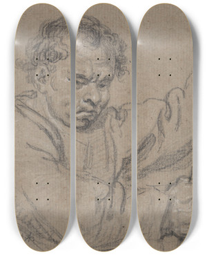 Triptych art skateboard deck of James Ward The Wood Cutter by James Ward (1769-1859) Triptych art skateboard deck of James Ward The Wood Cutter by James Ward (1769-1859)
