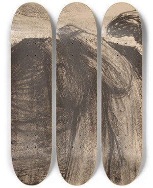 Triptych art skateboard deck of Roderic Oconor Deux Femmes De Profil Dans Un Paysage by Roderic Oconor (1860-1940)