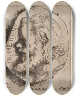 Triptych art skateboard deck of Flix Bracquemond Charles Meryon by Felix Bracquemond (1833-1914) Triptych art skateboard deck of Flix Bracquemond Charles Meryon by Felix Bracquemond (1833-1914)