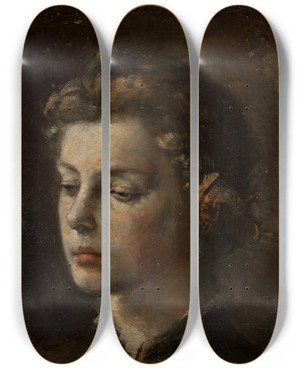 Triptych art skateboard deck of Konstanty Makowski Portrait Of A Young Girl by Konstanty Mankowski (1861-1897) Triptych art skateboard deck of Konstanty Makowski Portrait Of A Young Girl by Konstanty Mankowski (1861-1897)