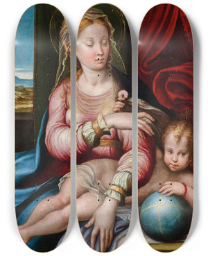 Triptych art skateboard deck of Barbara Longhi Madonna And Child_1 by Barbara Longhi (1552-1638) Triptych art skateboard deck of Barbara Longhi Madonna And Child_1 by Barbara Longhi (1552-1638)