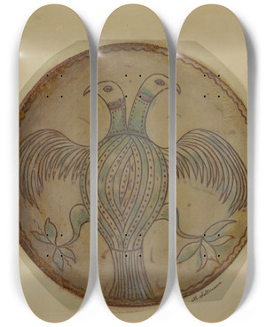 Triptych art skateboard deck of Max Soltmann Pa German Dish by Max Soltmann