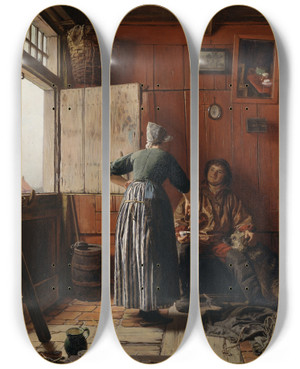Triptych art skateboard deck of Ferdinand Fagerlin The Homecoming by Ferdinand Fagerlin (1825-1907) Triptych art skateboard deck of Ferdinand Fagerlin The Homecoming by Ferdinand Fagerlin (1825-1907)