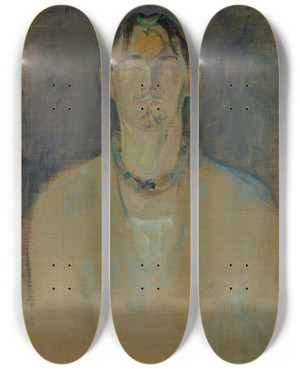 Triptych art skateboard deck of Rex Slinkard Rex by Rex Slinkard (1887-1918)