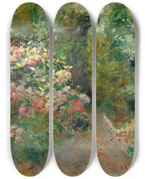 Triptych art skateboard deck of Paolo Sala Giardino Fiorito by Paolo Sala (1859-1924)