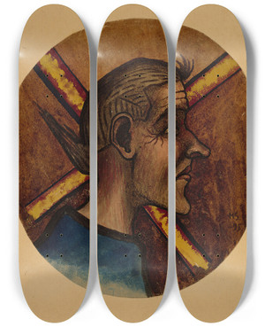 Triptych art skateboard deck of Hugo Simberg Madness by Hugo Simberg (1873-1917)