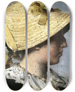 Triptych art skateboard deck of Peder Severin Kryer Anna Ancher by Peder Severin Kroyer (1851-1909)