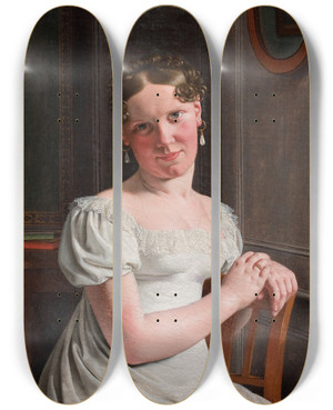 Triptych art skateboard deck of Christoffer Wilhelm Eckersberg Julie Eckersberg Ne Juel The Artists Second Wife by Christoffer Wilhelm Eckersberg (1783-1853)