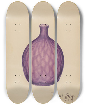 Triptych art skateboard deck of Michael Trekur Flask by Michael Trekur