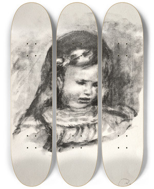 Triptych art skateboard deck of Pierreauguste Renoir Claude Renoir La Tte Baisse by Pierre-Auguste Renoir (1841-1919)