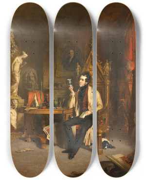 Triptych art skateboard deck of William Daniels Joseph Mayer by William Daniels (1813-1880)
