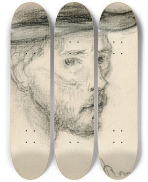 Triptych art skateboard deck of Frans Smissaert Zelfportret by Frans Smissaert (1862-1944)