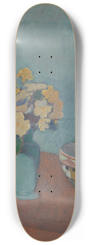 Emile Bernard - Vase with flowers and cup 8.25 inch art skate deck
