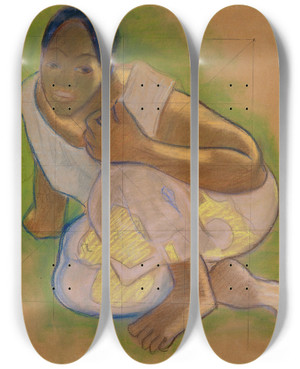 Triptych art skateboard deck of Paul Gauguin Crouching Tahitian Woman by Paul Gauguin (1848-1903) Triptych art skateboard deck of Paul Gauguin Crouching Tahitian Woman by Paul Gauguin (1848-1903)