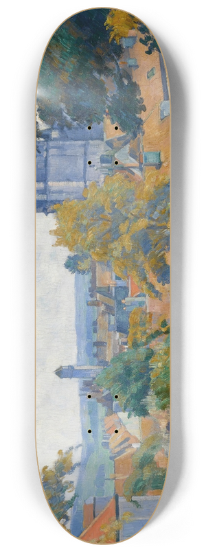 Emile Bernard - Vue sur Tonnerre avec lglise Notre Dame 8.25 inch art skate deck