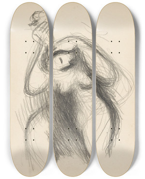 Triptych art skateboard deck of Mikul Galanda Sketchbook_79 by Mikulas Galanda (1895-1938)