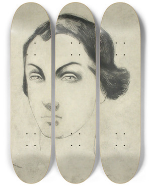 Triptych art skateboard deck of Hjalmar Hagelstam Tytnp by Hjalmar Hagelstam (1899-1941)