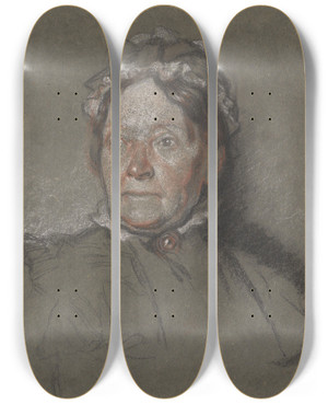 Triptych art skateboard deck of William Orpen Portrait Of Annie The Artists Mother by William Orpen (1878-1931)