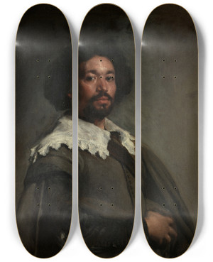 Triptych art skateboard deck of Diego Velzquez Juan De Pareja by Diego Velazquez (1599-1660)