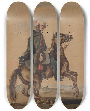 Triptych art skateboard deck of Piotr Michaowski Portret Wasny Artysty by Piotr Michalowski (1800-1855)