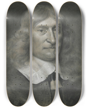 Triptych art skateboard deck of Wallerant Vaillant Portrait Of A Middleaged Man In Armour by Wallerant Vaillant (1623-1677) Triptych art skateboard deck of Wallerant Vaillant Portrait Of A Middleaged Man In Armour by Wallerant Vaillant (1623-1677)