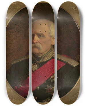 Triptych art skateboard deck of Johann Kler Portrait Of Major General Stanisaw Kierbed Engineer by Johann Koler (1826-1899)
