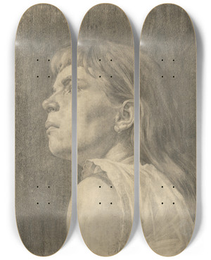 Triptych art skateboard deck of Kos Aranyossy Podobize Dievaa_1 by kos Aranyossy