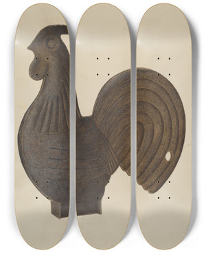 Triptych art skateboard deck of Wilbur M Rice Windmill Counterbalance by Wilbur M Rice