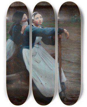 Triptych art skateboard deck of William Sergeant Kendall Dsirs by William Sergeant Kendall (1869-1938)