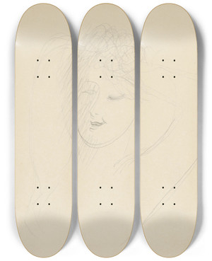 Triptych art skateboard deck of Mikul Galanda Esca Sa_3 by Mikulas Galanda (1895-1938)