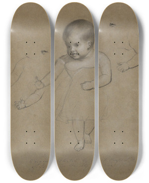 Triptych art skateboard deck of Samuel Finley Breese Morse Charlotte Gebhardtmorse by Samuel Finley Breese Morse (1791-1872)