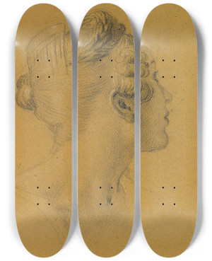 Triptych art skateboard deck of Johann Peter Krafft Weibliche Studie Zu Den Wandgemlden In Der Hofburg by Johann Peter Krafft (1780-1856)