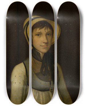 Triptych art skateboard deck of Johann Friedrich August Tischbein Portrait Of Marie Barbara Lauck by Johann Friedrich August Tischbein (1750-1812)