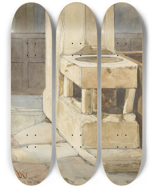 Triptych art skateboard deck of Rev James Bulwer One From A Volume Of Drawings And Prints_28 by Rev James Bulwer (1794-1879)