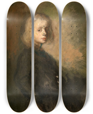 Triptych art skateboard deck of Jakob Smits Kobeke Smits by Jakob Smits (1855-1928) Triptych art skateboard deck of Jakob Smits Kobeke Smits by Jakob Smits (1855-1928)