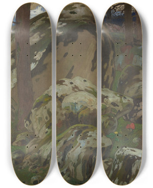 Triptych art skateboard deck of Emil Orlik Dachstein by Emil Orlik (1870-1932)