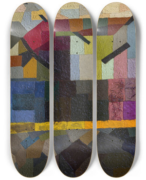 Triptych art skateboard deck of Otto Freundlich A Tree by Otto Freundlich (1878-1943)