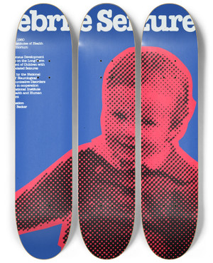 Triptych art skateboard deck of National Institutes Of Health Febrile Seizures by National Institutes Of Health (1887)