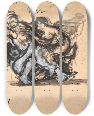 Triptych art skateboard deck of Oluf Hartmann Studie Til To Kvinder Sls Om En Mand_1 by Oluf Hartmann (1879-1910) Triptych art skateboard deck of Oluf Hartmann Studie Til To Kvinder Sls Om En Mand_1 by Oluf Hartmann (1879-1910)