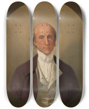 Triptych art skateboard deck of Johan Joseph Zoffany Warren Hastings by Johan Joseph Zoffany (1733-1810)