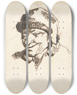 Triptych art skateboard deck of Cornelis Pietersz Bega Leende Bonde by Cornelis Pietersz Bega (1631-1664)