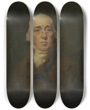 Triptych art skateboard deck of Sir Henry Raeburn Portrait Of Alexander Edgar by Sir Henry Raeburn (1756-1823)