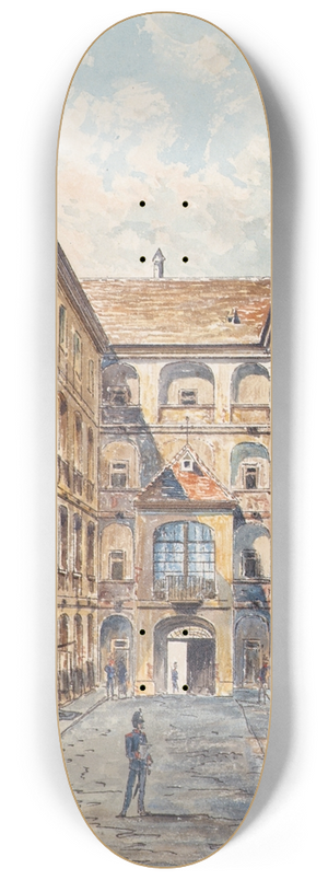 Emil Htter - Der erste Hof der Salzgries-Kaserne in Wien 8.25 inch art skate deck