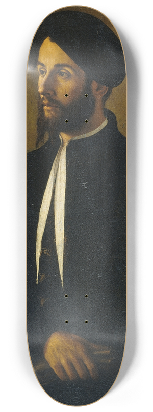 Emilian School - Portrait of a Man in Black 8.25 inch art skate deck Emilian School - Portrait of a Man in Black 8.25 inch art skate deck