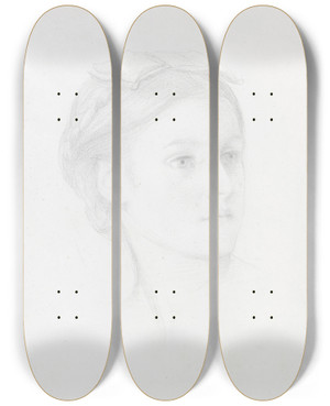 Triptych art skateboard deck of Frederic Leighton Portrait Of May Sartoris_2 by Frederic Leighton (1830-1896)